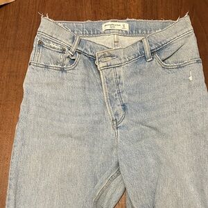 Abercrombie & Fitch asymmetrical waist Light Wash denim Jeans